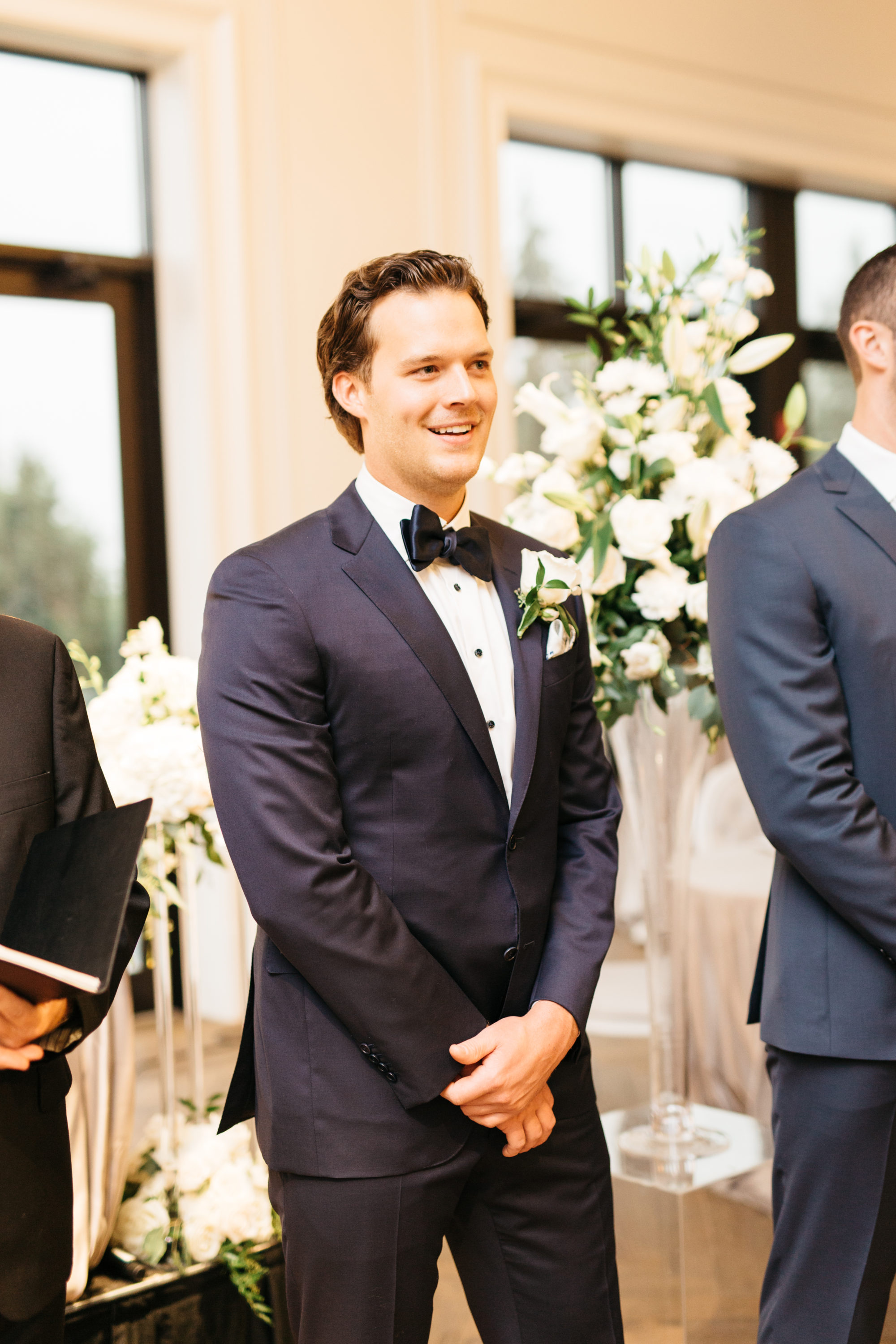 Groom seeing his bride for the first time