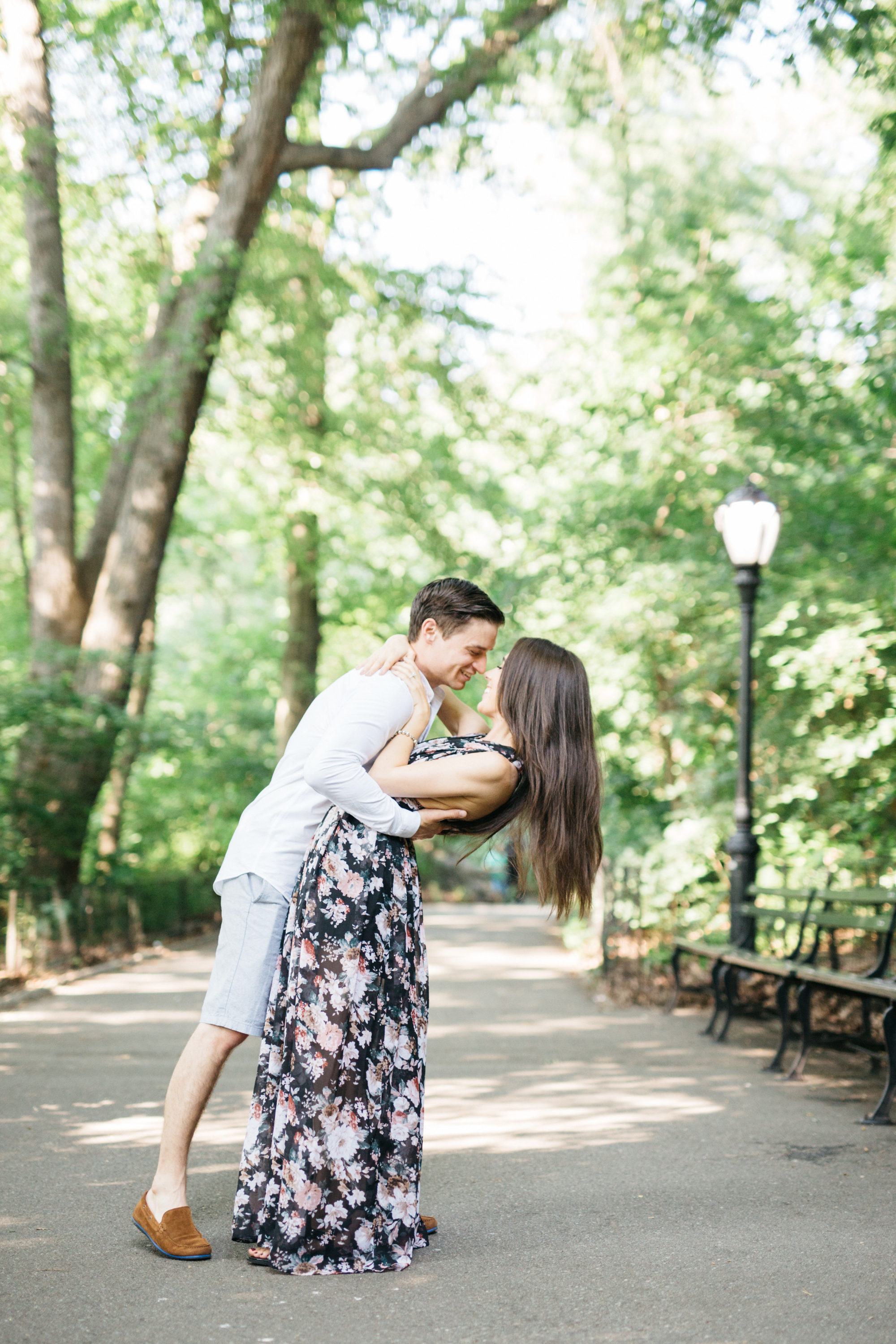 Couple walking in Central park
