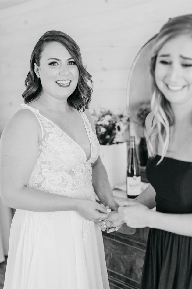 Bride teary at Stonewall Estates