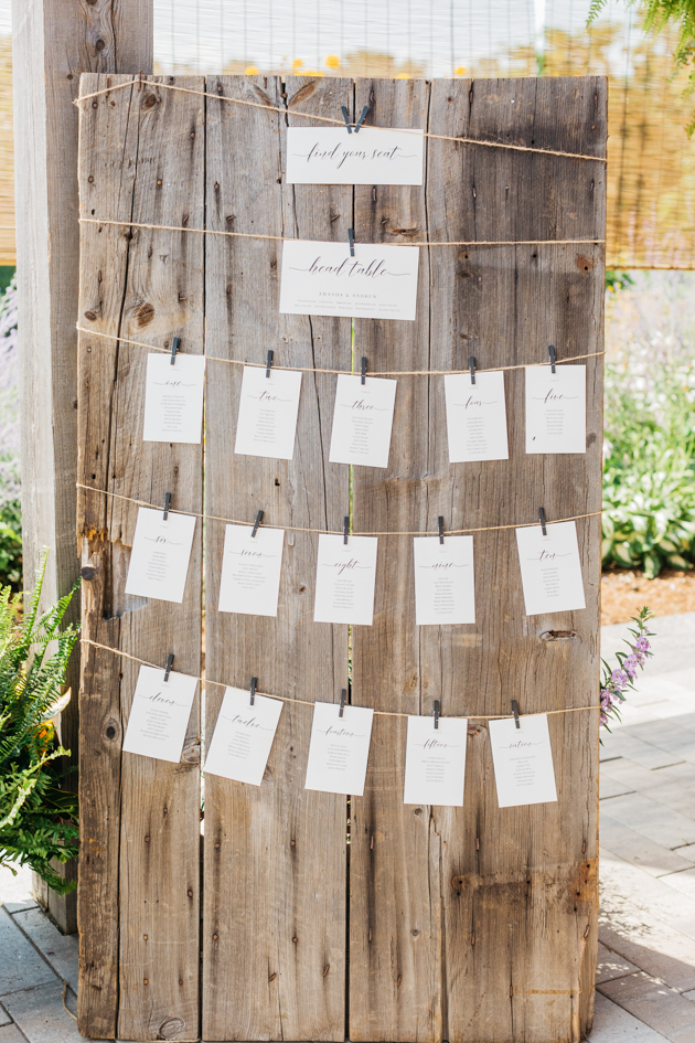 Rustic wedding seating chart