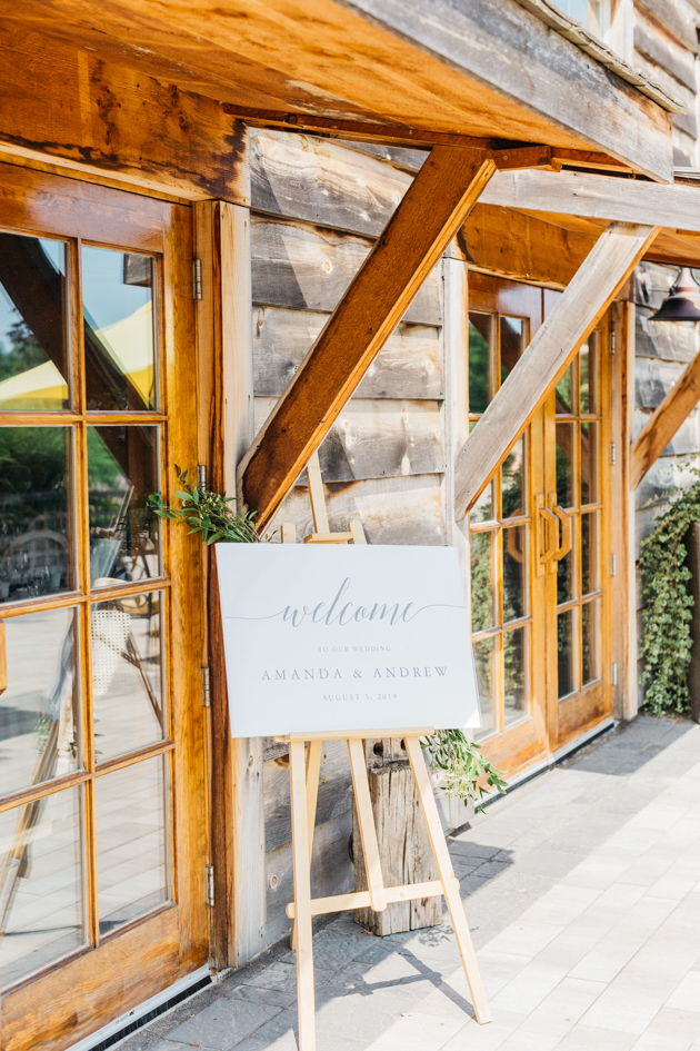 Calligraphy signage for wedding