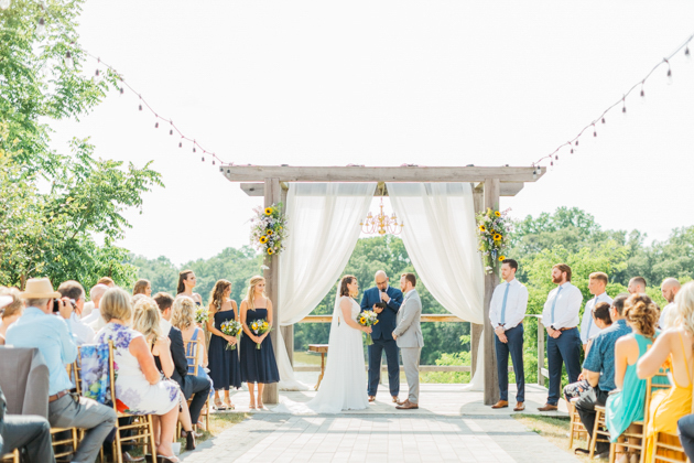 Wide shot of ceremony space at Stonewall Estates