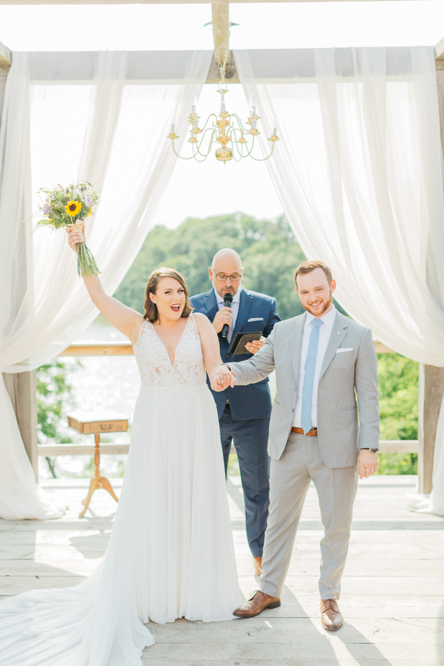 Bride and groom officially married at Stonewall Estates