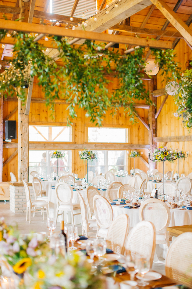 Barn dinner reception details at Stonewall Estates